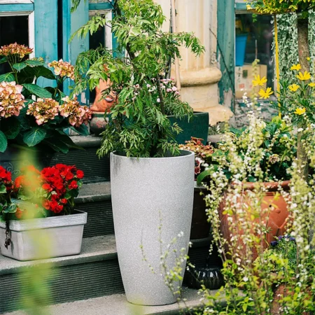 Matte Ceramic-Style Resin Planter