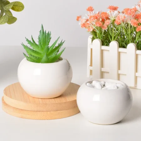 Mini Round Ceramic Planter