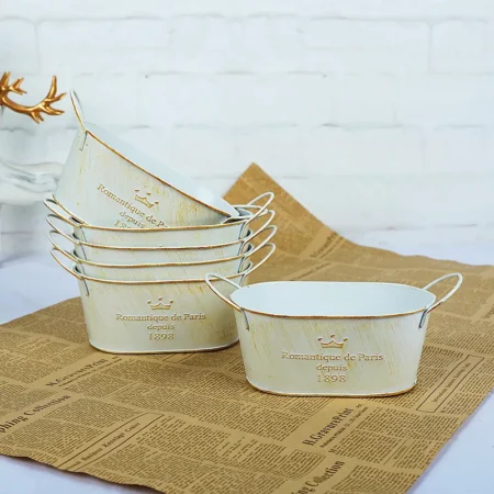 Vintage Metal Bucket Planter