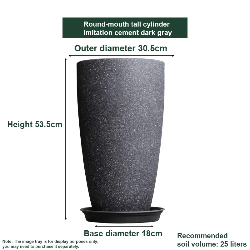 Matte Ceramic-Style Resin Planter - Image 6