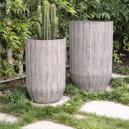 Vintage Stone-Look Tall Planter