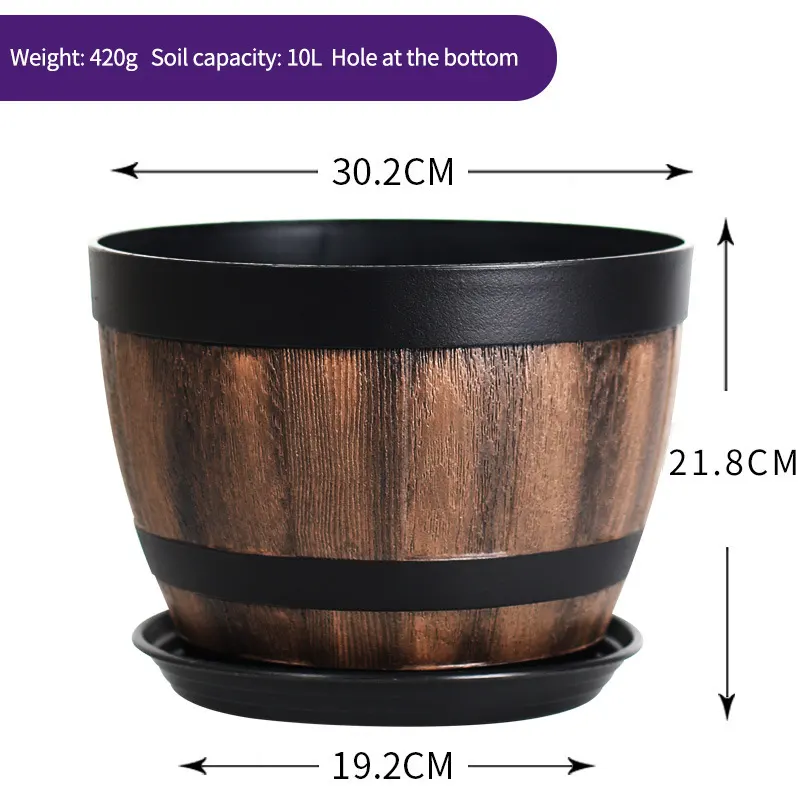Outdoor Barrel Style Planter - Image 8